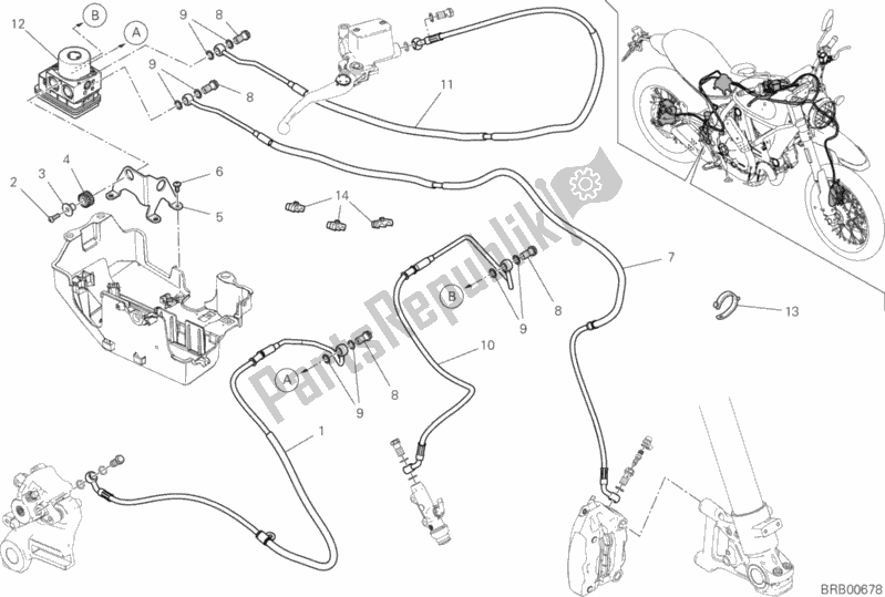 All parts for the Braking System Abs of the Ducati Scrambler Desert Sled Thailand 803 2019